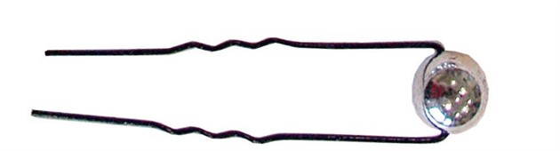 Luggnål Svart Stor Silverpärla 6-p